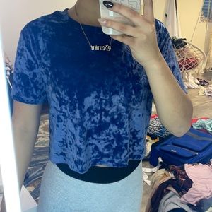 Blue Velvet Aeropostale Cropped T Shirt Size XS